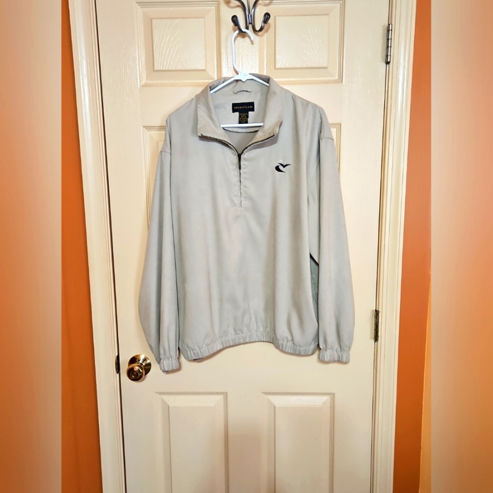Mens Tan Izod Club 100% Polyester Caves Valley Quarter Zip Sweatshirt Size M